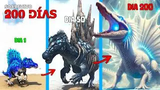 SOBREVIVO 200 DÍAS como ESPINOSAURIO DIOS en ARK HARDCORE y Evoluciono en Dinosaurio Celestial