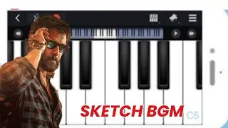 Sketch Theme Bgm | Easy Piano Tutorial | Chiyan Vikram | Thaman S