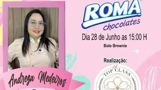 Aula com  Andreza Medeiros @andrezamedeiros_oficial - Bolo brownie Roma para festa