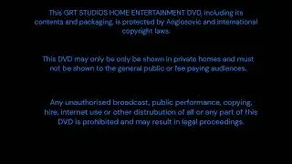 GRT Studios Home entertainment logo with warning screen