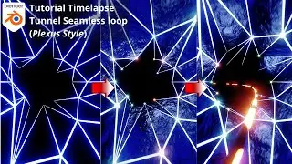 Blender Tutorial - Create Abstract Plexus Style Seamless Loop Tunnel Animation | Blender Timelapse.