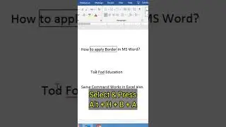 Apply Border in msword - MS Word Tips & Tricks from 
