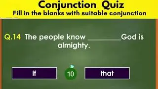 conjunction quiz with answer ( English grammar quiz) 