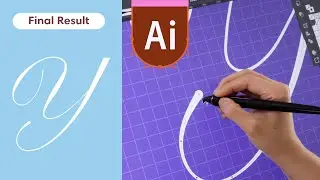 Drawing Vector Script Letters in Adobe Illustrator Wacom Cintiq Pro 24 | Lettering Creative Process