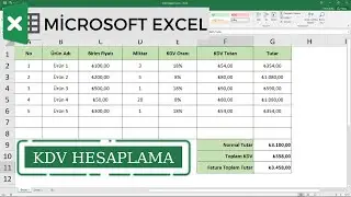 EXCEL KDV HESAPLAMA - EXCEL YÜZDE HESAPLAMA - EXCEL PARA BİRİMİ / Excel Dersleri