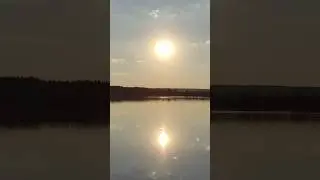 Autumn sunset over the lake
