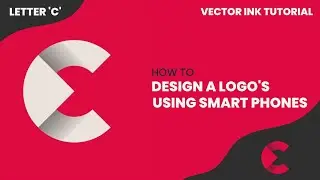 vector logo design using your mobile phone [ vector ink] letter c logo design
