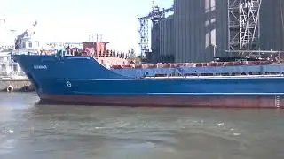 Теплоход Хиломая.Проект судна Волга.Погрузка зерном.Причал Астон.Ростов на Дону.