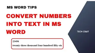 How to Covert Numbers into Text in MS Word | MS Word
