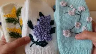 Моя коллекция варежек с ручной вышивкой .