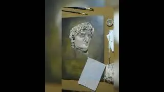 el gran david oleo sobre tabla