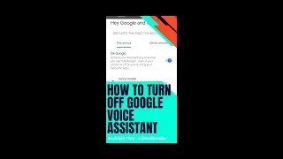 How to turn off Google voice assistant on the phone - Android Tip