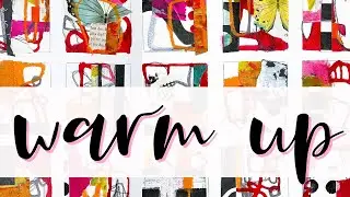 Quick & Easy Warm Up with Grid Journal Pages #artjournal #abstractart #collageart #abstractpainting