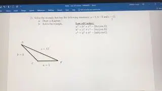 Using the Law of Cosines to Solve Triangles - Side-Side-Side - SSS