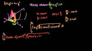 Çizgi İntegrali Örneği 2 (1. Bölüm) (Çok Değişkenli Kalkülüs)