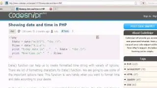 showing date time in php