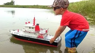 RC ADVENTURES - NEW Capt. MOE & the AquaCraft Rescue 17 Fireboat RTR 