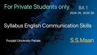 Syllabus BA 1 (Private ) English Communication Skills