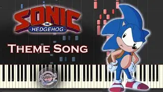 Sonic The Hedgehog The Animated Series Theme Song Piano Cover / Synthesia Tutorial - Sonic SatAM