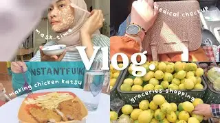 VLOG #11 | groceries shopping, making chicken katsu, mask routines 🍟🥘🍋 | vlog Indonesia 🌈