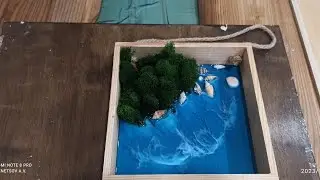 eppoxy resin. Декор для дома. Панно из мха стабилизированного, смолы эпоксидной и ракушек.