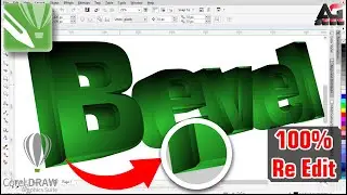 3D Text Bevel Effect in Corel Draw | 100% Re Edit | Part-01