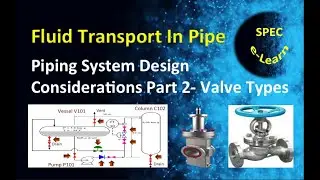 Fluid Transport in Pipes: Piping System Design Considerations Part2  - Types of Valves