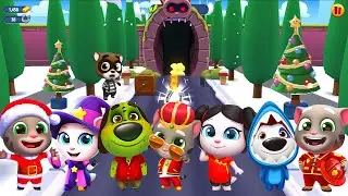 🎅 Talking Tom Gold Run Christmas 2024! Unlock All Characters & Levels! 🎄🚗💨