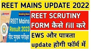 reet scrutiny form kaise fill kre // reet dv update