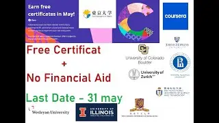 Coursera Free Certification Courses May 2021 I Coursera free certificates 