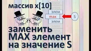 Задача15 Бл-сх С++ Mathcad Одномерный массив по формуле, заменить максимальный элемент на значение S