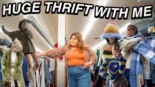 thrifting my pinterest on a 50% SALE DAY! + HUGE WINTER 2022 try on haul *thrifting all day*