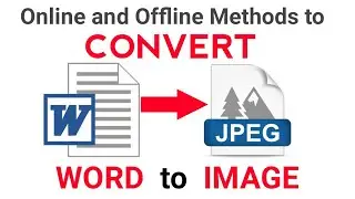 How to Convert Word File to JPEG/ Image file  [Hindi]