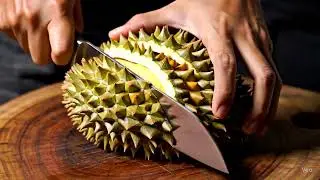 Cinematic video of cutting durian with a knife, ASMR Video #asmr #durian #cinematic #cinematicvideo