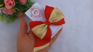 Laço gravatinha triplo (especial Natal e Reveillon) fácil e lucrativo para iniciantes