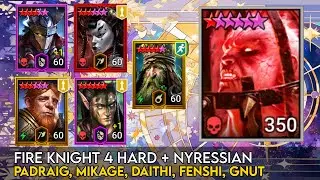 Fire Knight 4 Hard Nyresan Only - Mikage, Padraig, Daithi, Fenshi, Gnut | Raid Shadow Legends Guide