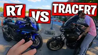 YAMAHA R7 2024 A2 VS TRACER 700 A2 POURQUOI C'EST INUTILE D'ACHETER UNE MT07 😲🥵 POURQUOI CE CHOIX ?
