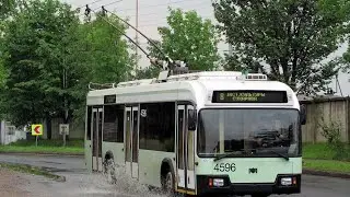 Поездка в троллейбусе БКМ-321,№4596,марш.77