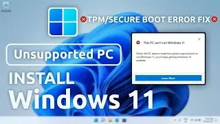 Install WINDOWS 11 on ANY UNSUPPORTED HARDWARE without TPM 2.0 & Secure Boot || Piku Studio