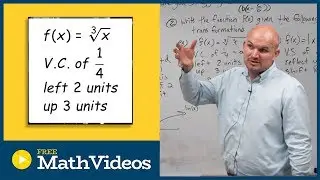 Write the equation of the cube root function given transformations