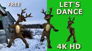 free 3D green screen reindeer's dance 4K HD 2019