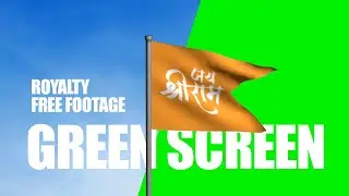Jai Shri Ram Flag Waving Video  |  Green Screen Royalty Free Footage
