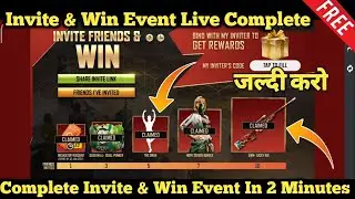FREE FIRE INVITE AND WIN EVENT COMPLETE - FREE GLOO WALL,EMOTE,BUNDLE,GUN SKIN