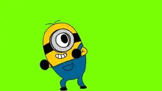 minion kicking free green screen