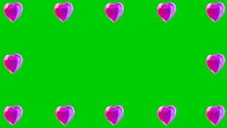 Animated 3D Floating rose heart border | No Copyright Green Screen effect 4K