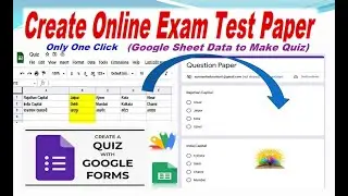 How to Make Google Sheet Data to Quiz Google Form II Make online Exam Test Paper II Bulk Quiz Maker