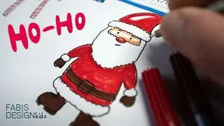 Weihnachtsmann 🎅 Nikolaus einfach malen für Kinder ab 6 Jahren
