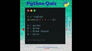 Python Quiz | Day 37 | What is the output of following code ?