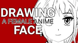 Speedpaint drawing anime girl face in GIMP (clean part)