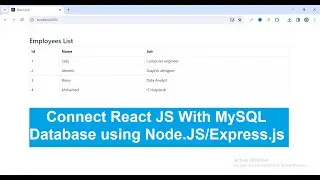 Connect React JS With MySQL Database using Node.JS and Express.js